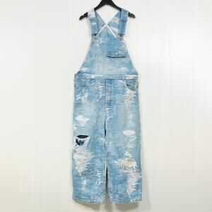 TAAKK Distressed Denim Overalls Japan Designer Wide Leg Size 2